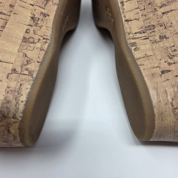 BOC Born Leather Slingback Dandee Bronze Wedge Sandals Flower Cork Cushion Sz 11 - Picture 11 of 14